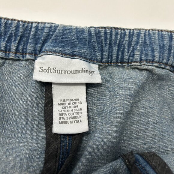 Soft Surroundings Denim Skirt Womens sz Medium Tall Blue Jean Maxi Western 43636 - Picture 2 of 14